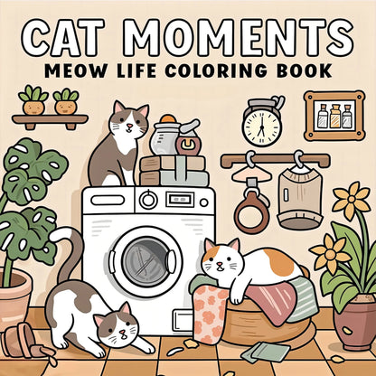 Cat Moments Adult Colouring Book – Relaxing Cat-Themed Colouring Book