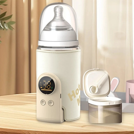 Portable Baby Bottle Warmer – USB Rechargeable with Digital Temperature Control