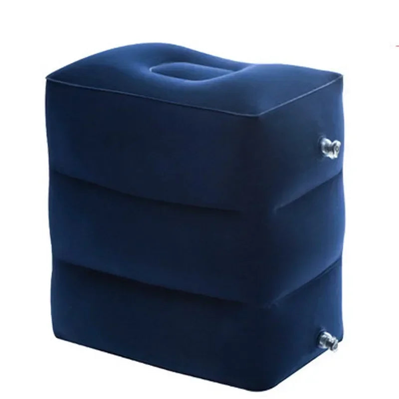 Inflatable Travel Footrest Pillow – Adjustable Airplane, Car & Bus Leg Rest