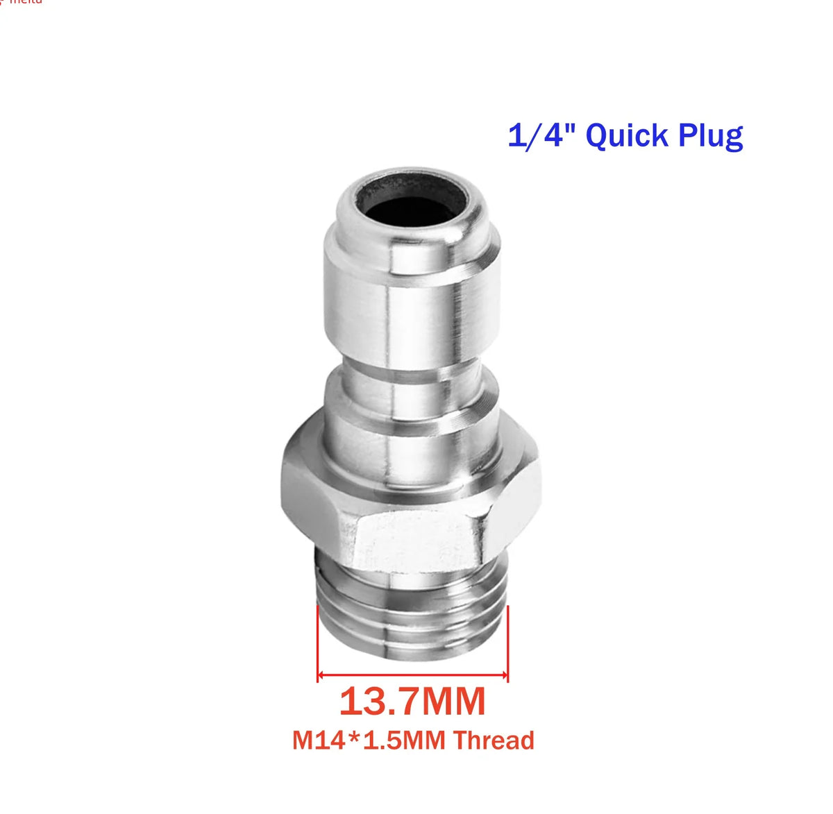 High Pressure Washer Quick Connect Plug & Coupler – Stainless Steel M14, M22 &amp; G1/4 Adapters