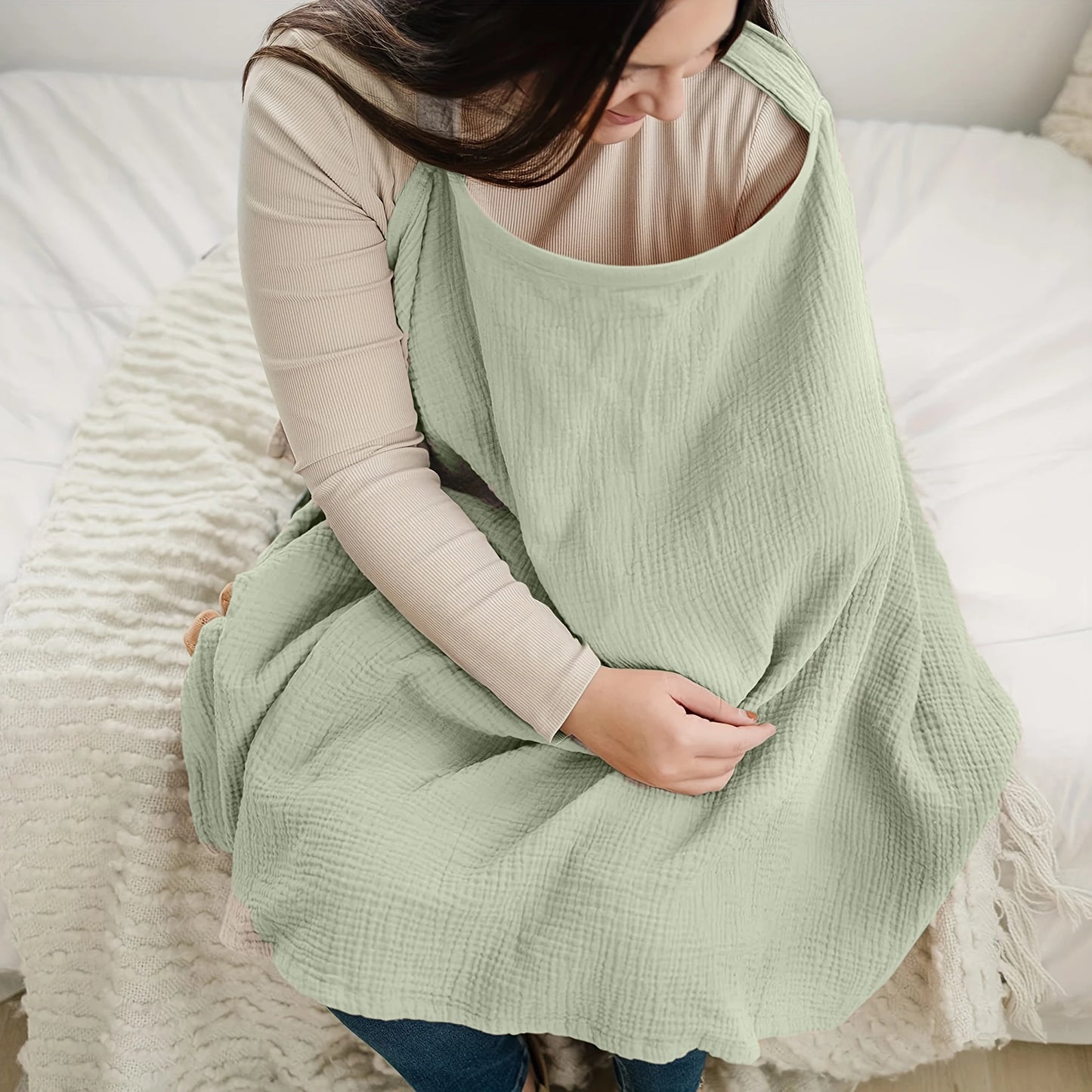Breathable Nursing Cover Scarf – Lightweight Breastfeeding Cover-Up