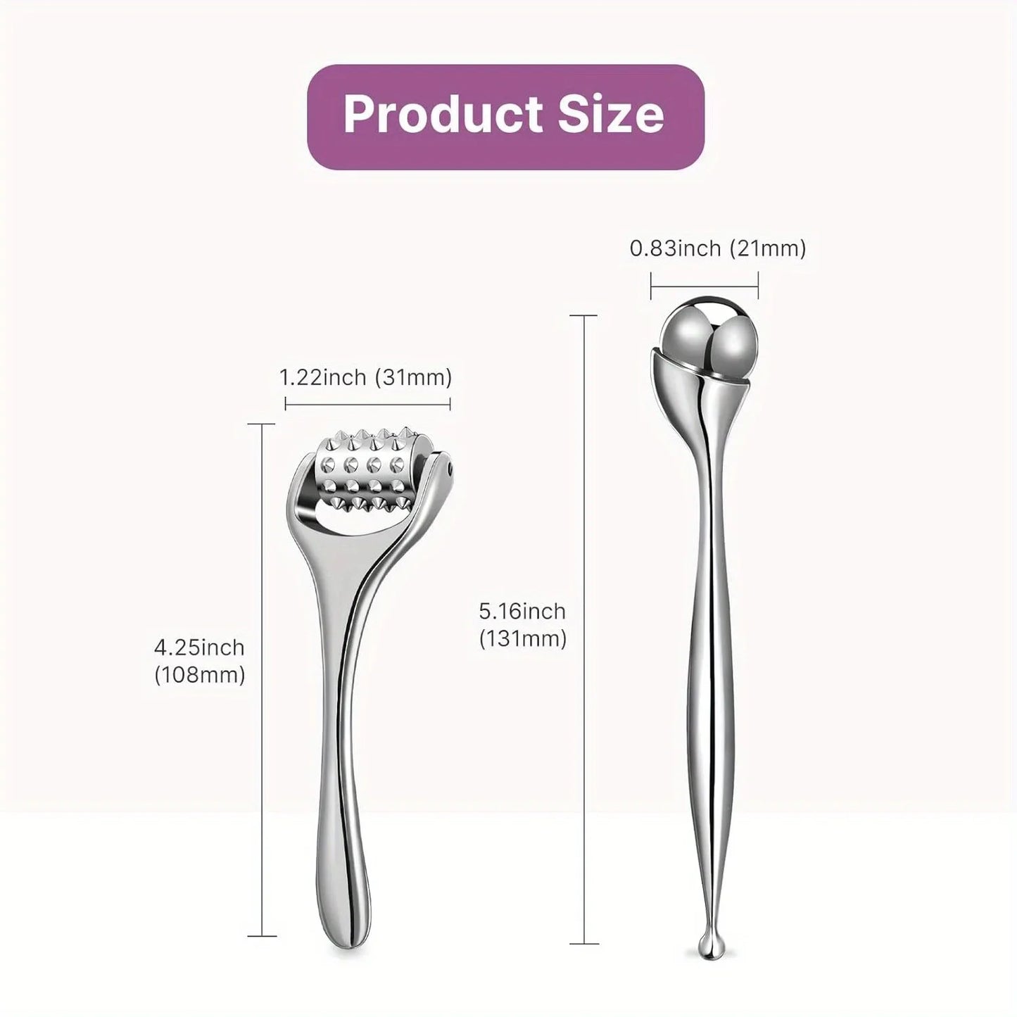 Stainless Steel Ice Roller Beauty Stick – Cooling Face & Eye Massager for Daily Skincare