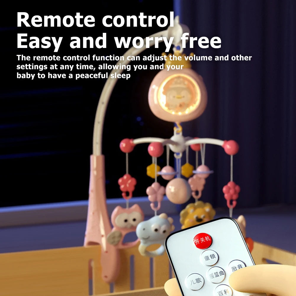 Musical Rotating Cot Mobile with Remote Control