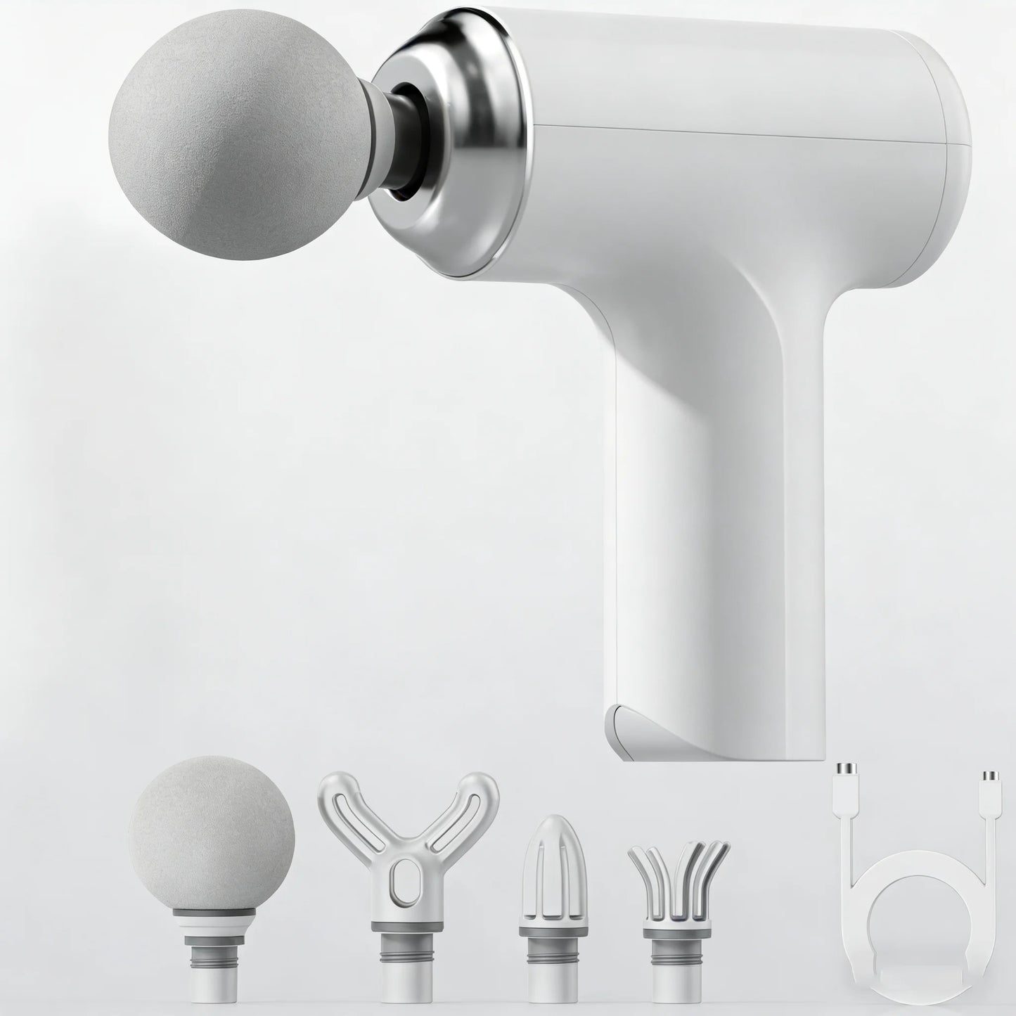Portable Massage Gun – Deep Tissue Percussion Massager with 4 Massage Heads & LED Display