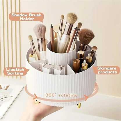 360° Rotating Makeup Organiser – Multi-Compartment Cosmetic Storage Holder