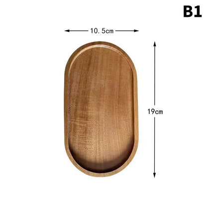 Japanese Style Wooden Serving Tray – Solid Wood Snack, Dessert & Tea Plate