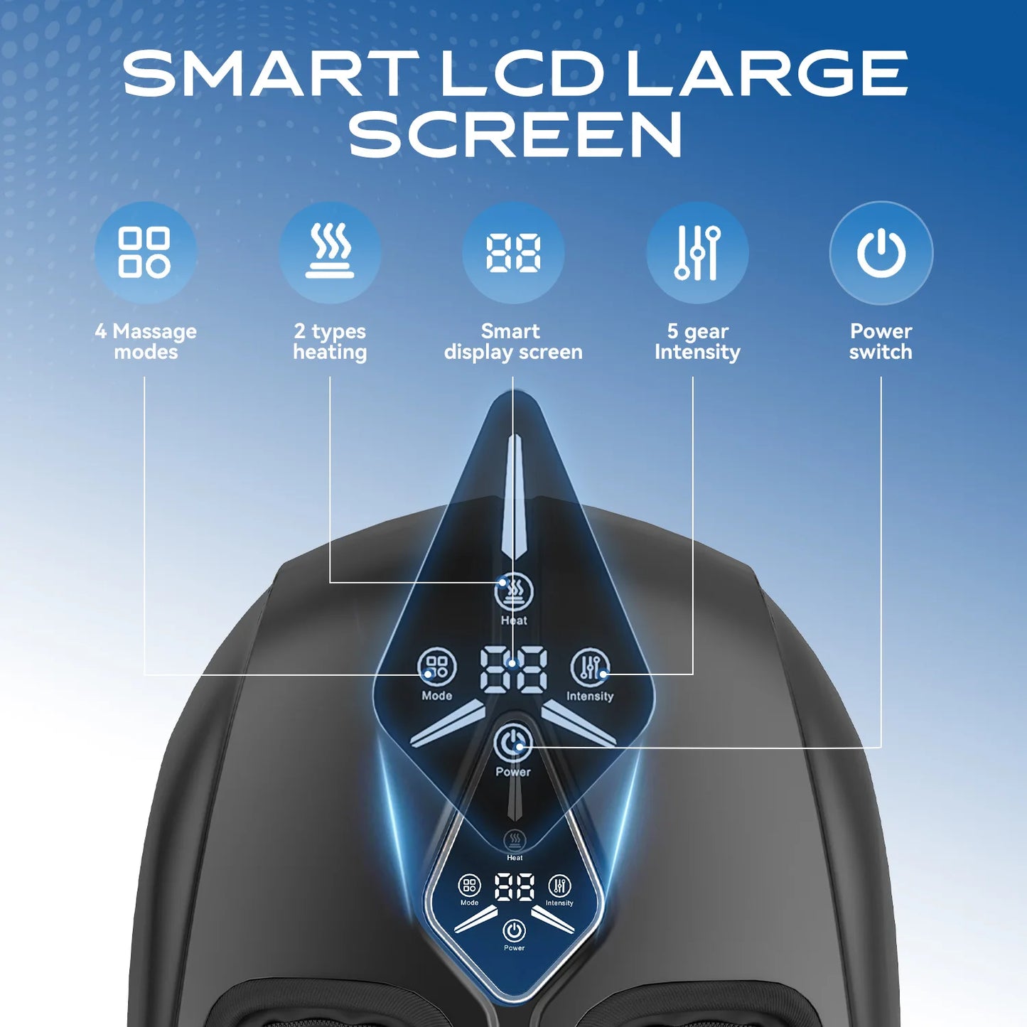 Shiatsu Foot Massager with Heat & Air Compression – Electric Foot Massage Machine