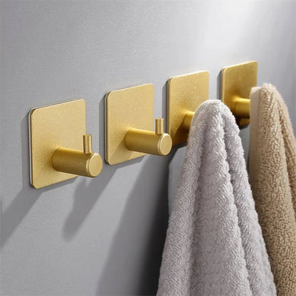 Stainless Steel Adhesive Hooks – No-Drill Wall Hooks for Home Organisation