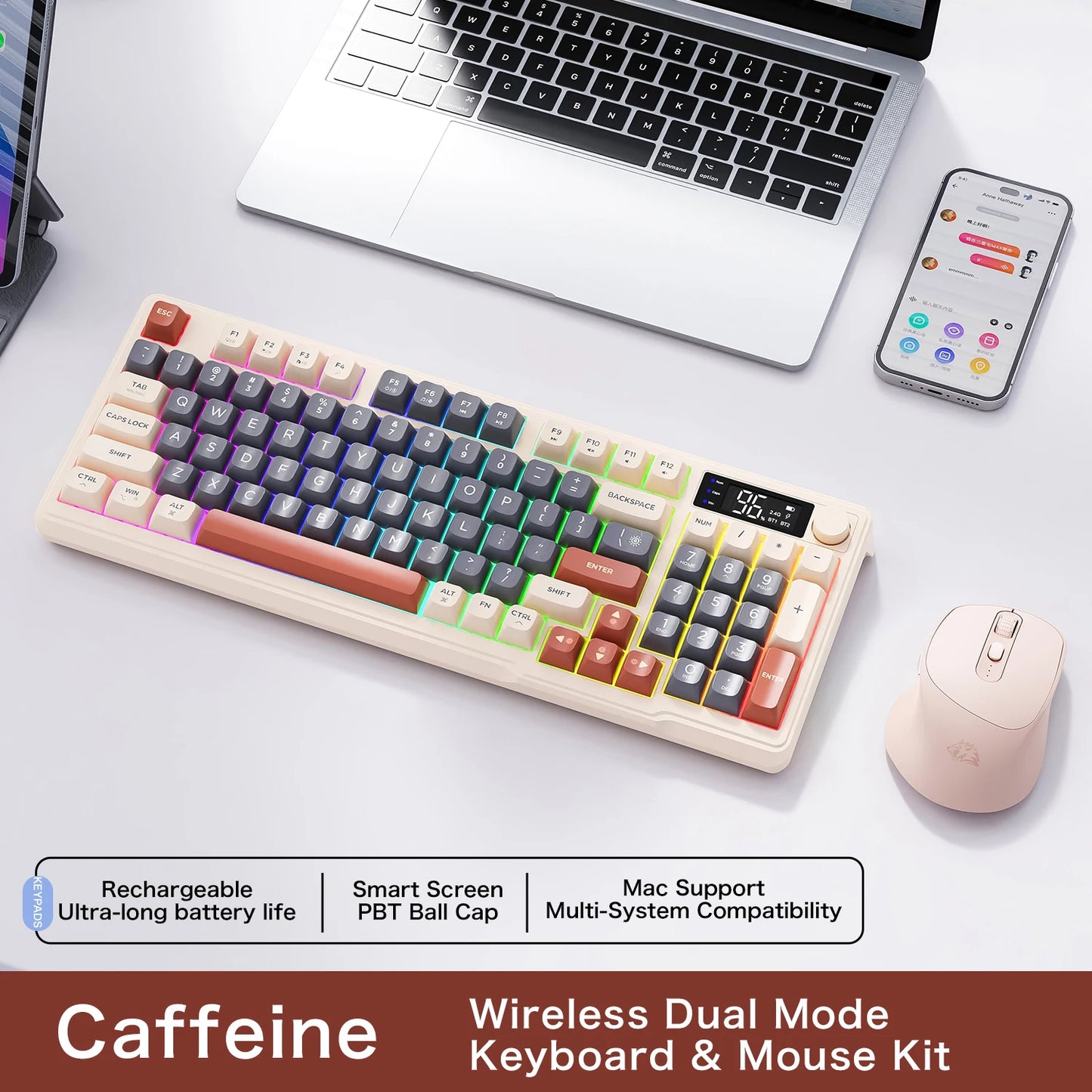 M96 Wireless Gaming Keyboard – Smart Screen Mechanical-Style Keyboard