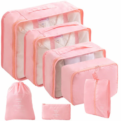 7/10-Piece Travel Packing Cube Set – Suitcase Organisers & Shoe Storage Bags