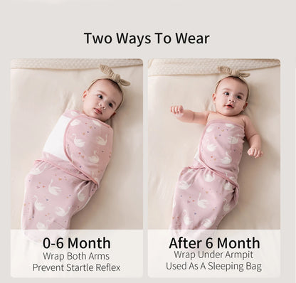 Baby Swaddle Wrap with Cap – Cotton Anti-Startle Newborn Blanket