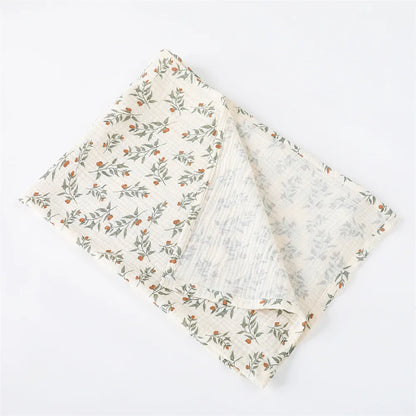 Floral Cotton Muslin Swaddle Blanket – Baby Wrap, Pram Cover & Receiving Blanket