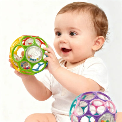 Baby Sensory Grasping Rattle Ball – Soft Bell & Textured Early Learning Toy