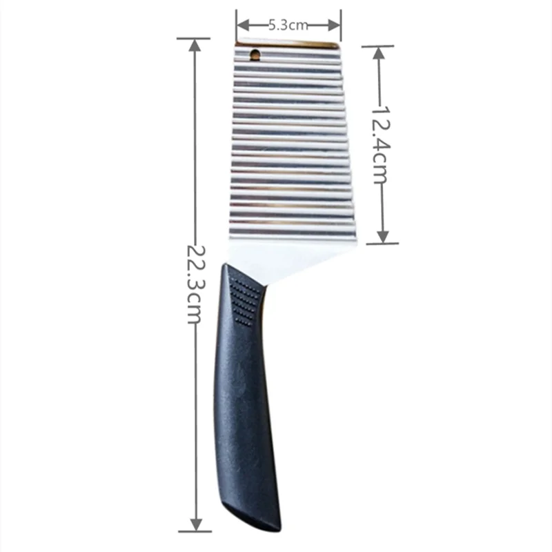 Stainless Steel Crinkle Cutter – Wavy Vegetable, Fruit & French Fry Slicer