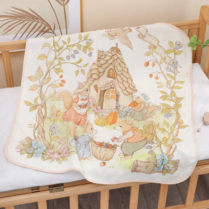 Pure Cotton Muslin Baby Bath Towel & Swaddle Blanket – Soft Newborn Gauze Wrap