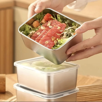 6-Piece Stainless Steel Container Set – Leak-Resistant Stackable Meal Prep Containers