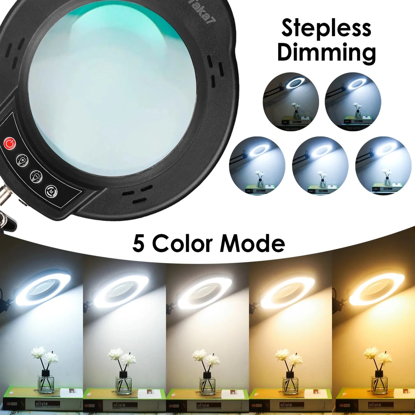 72LED 8X/10X USB Magnifying Glass with 3 Colours Light (10 different variants available)