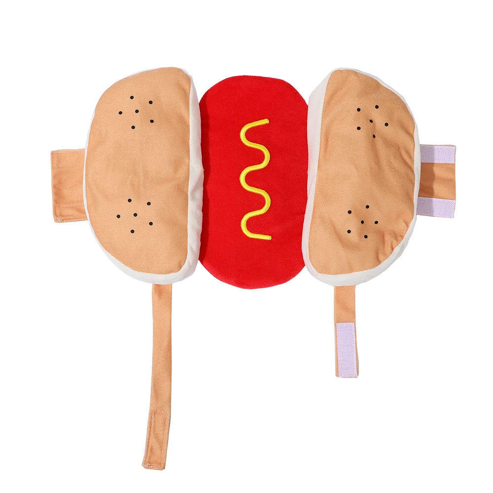 Funny Hot Dog Pet Costume – Dog & Puppy Halloween Dress-Up Outfit