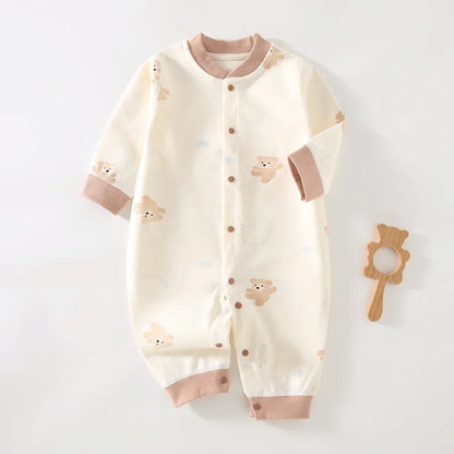 100% Cotton Baby Romper – Long Sleeve Bodysuit for Newborns (0–24 Months)