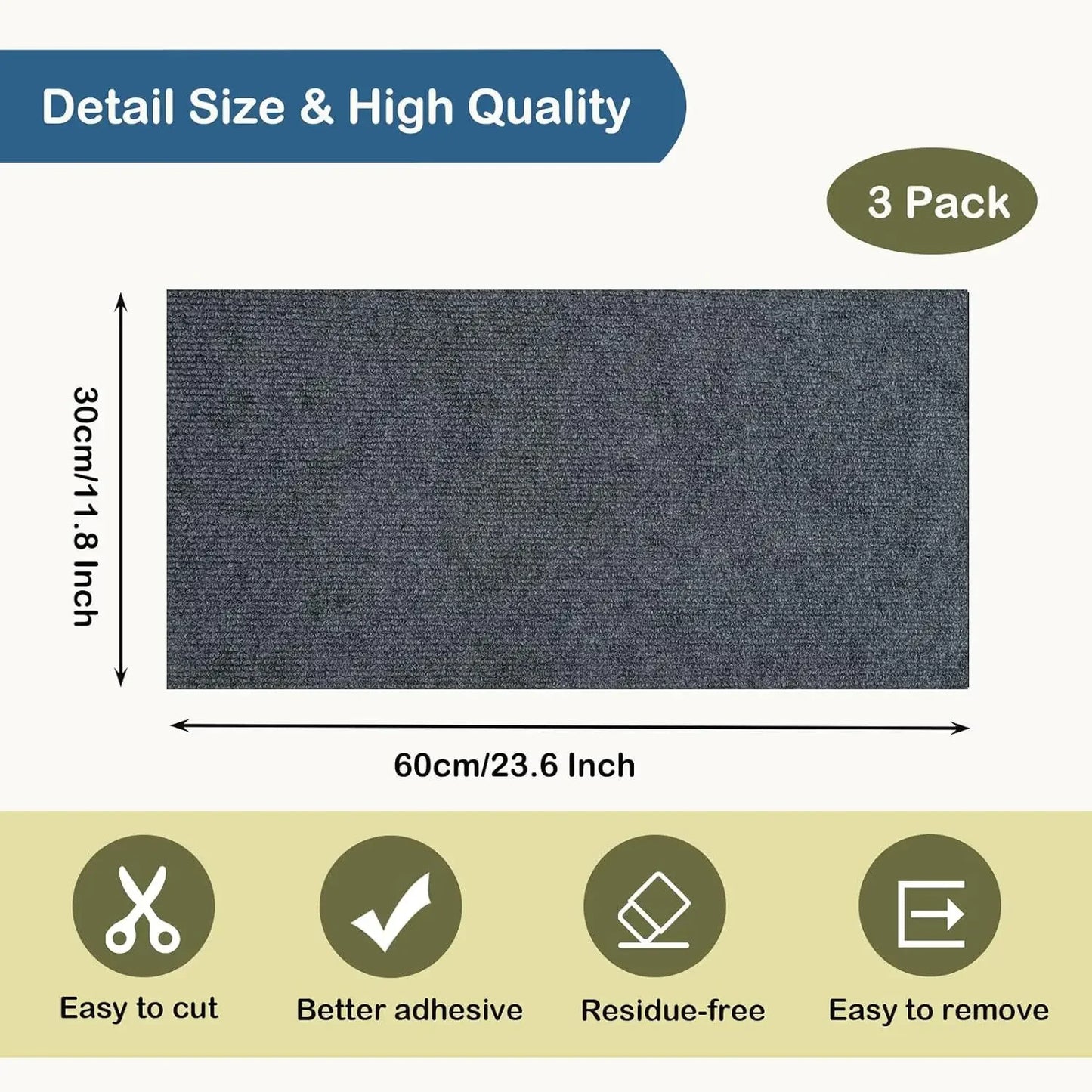Self-Adhesive Cat Scratching Mat – Trimmable Furniture & Wall Protector