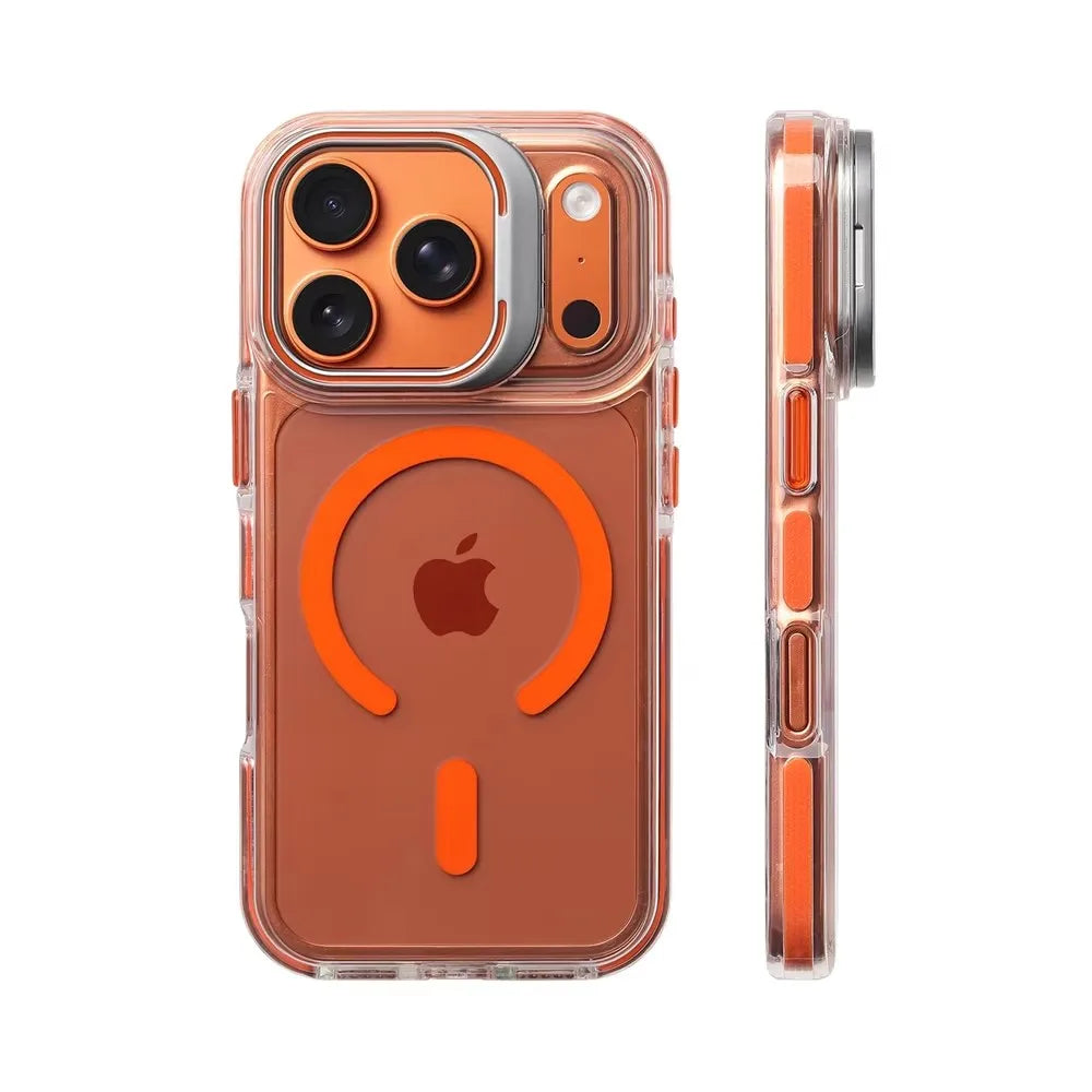 iPhone MagSafe Clear Bumper Case – Shockproof with Stand & Lens Protection