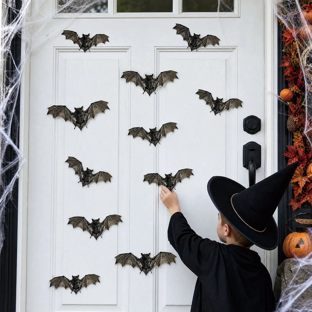 12-Piece 3D Realistic Bat Wall Decorations – Halloween Window & Party Décor
