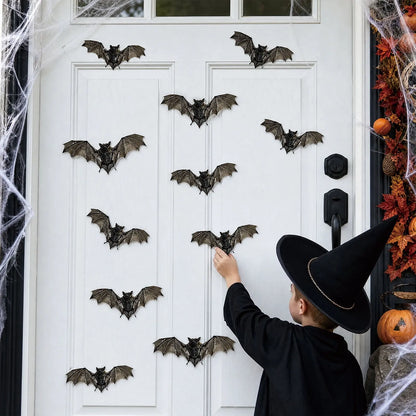 12-Piece 3D Realistic Bat Wall Decorations – Halloween Window & Party Décor