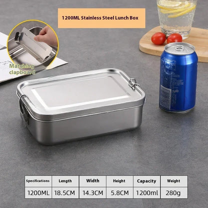 Stainless Steel Bento Lunch Box – Leak-Resistant Food Storage Container with Lockable Clips