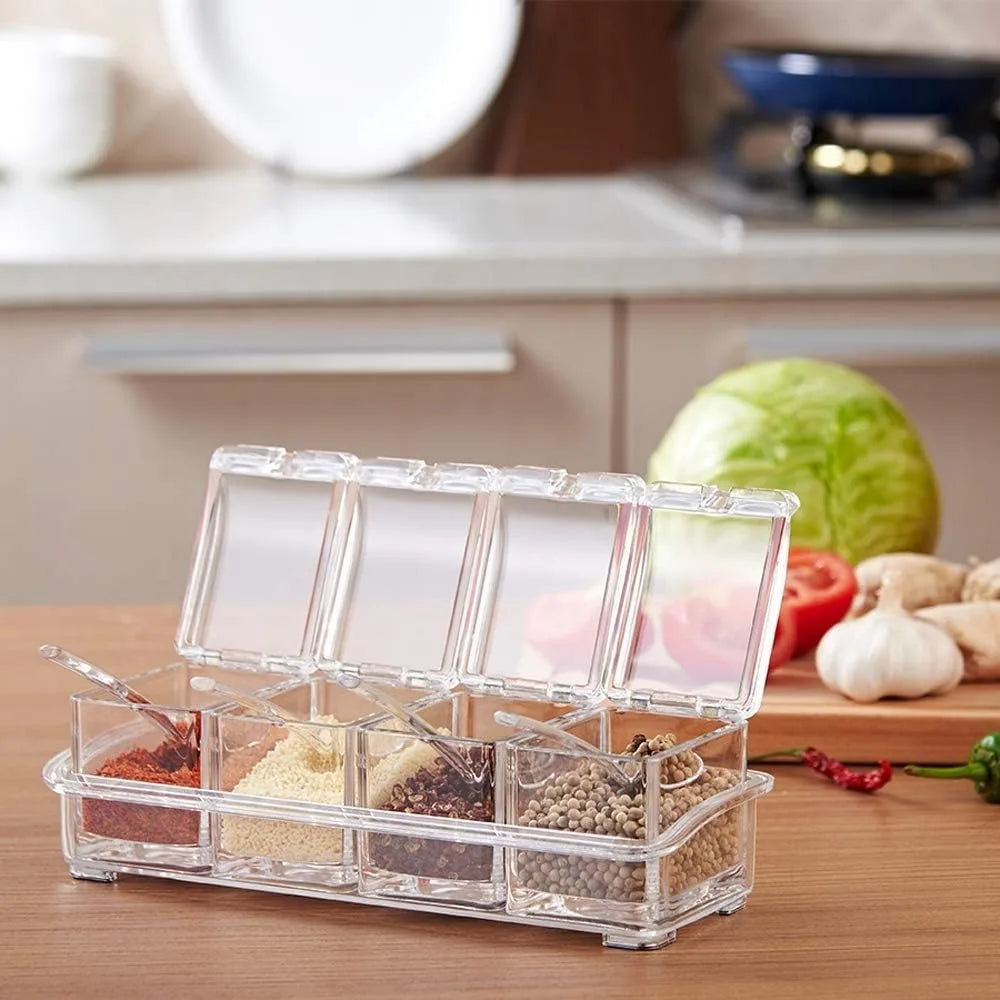 Glass Style Seasoning Jar Set – Spice & Condiment Storage Containers