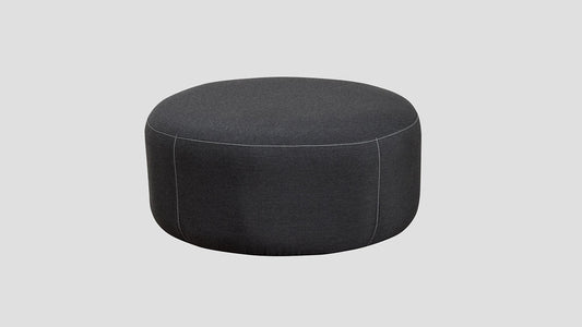SUNBRELLA ROUND POUF OTTOMAN - SOOTY