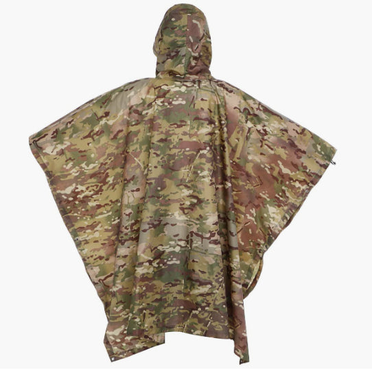 Camouflage Rain Poncho Hooded Waterproof Camo Raincoat for Hunting Hiking Camping Fishing