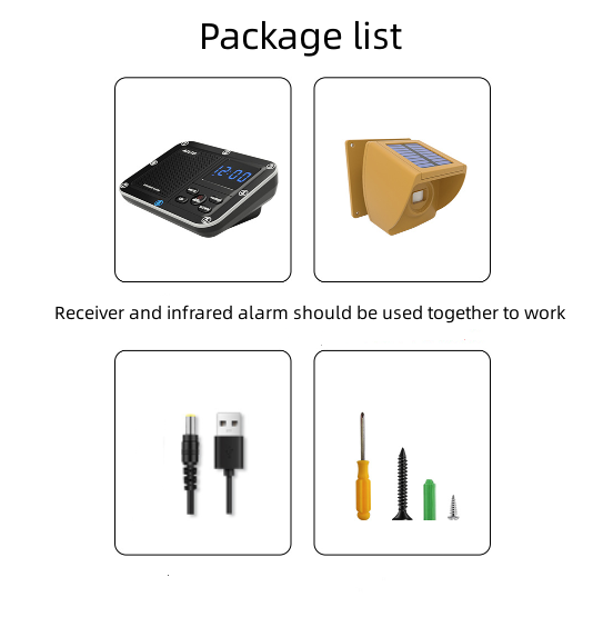 Solar Driveway Alarm Wireless Outdoor Motion Sensor & Detector Driveway Alert System - salelink.co.nz