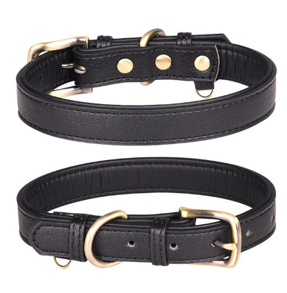 Adjustable Strong Heavy Duty PU Leather Dog Collar for Large Dogs - salelink.co.nz
