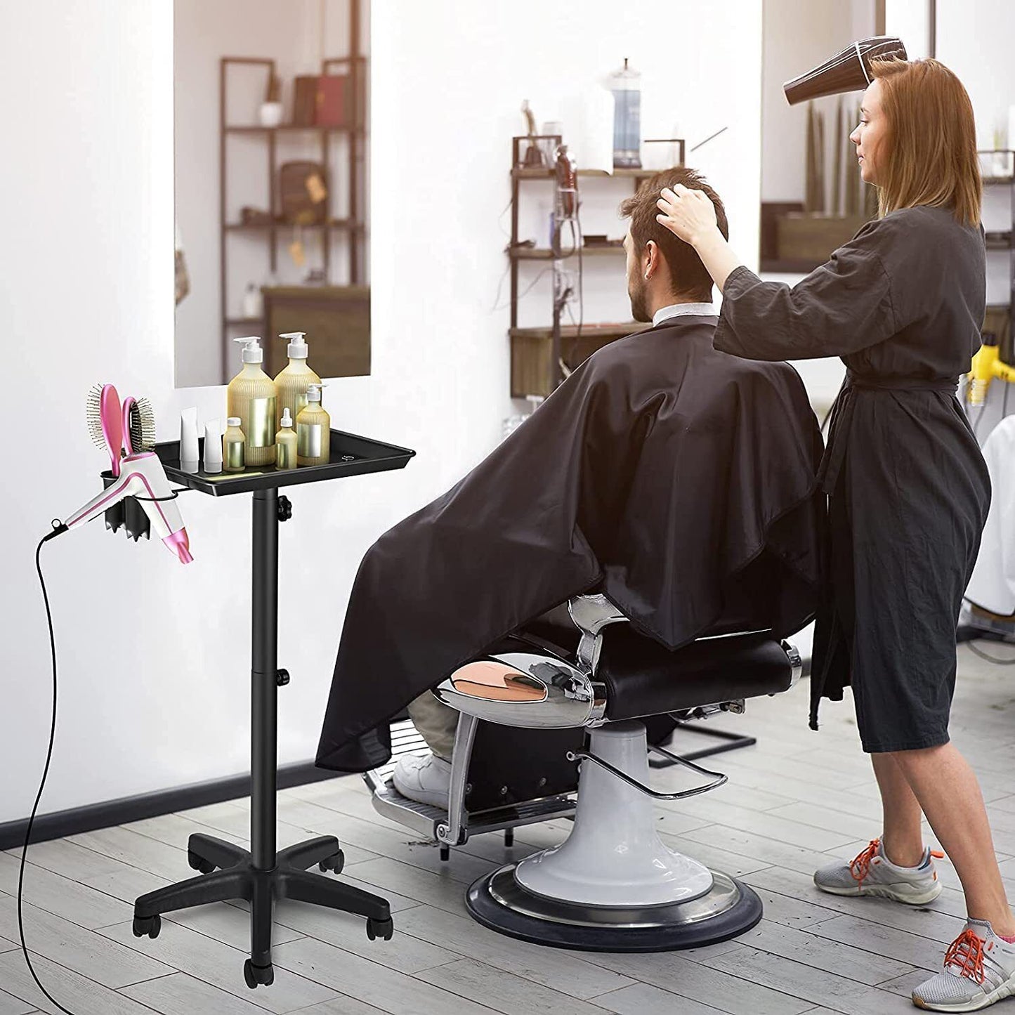 Hair Salon Trolley Hair Extension Rolling Stand Aluminum