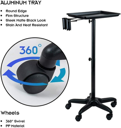 Hair Salon Trolley Hair Extension Rolling Stand Aluminum