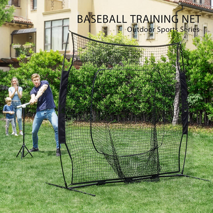 213x213cm Baseball Backstop Softball Practice Net with Carry Bag - salelink.co.nz