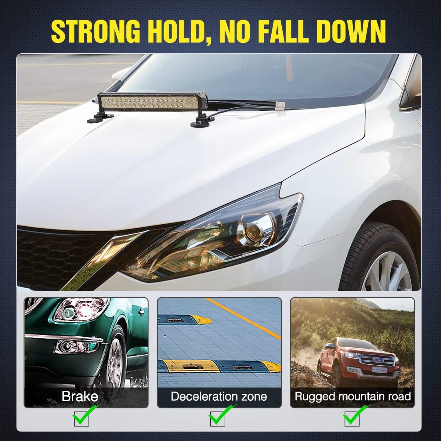 2PCS Magnetic Base Light Bar Mounts