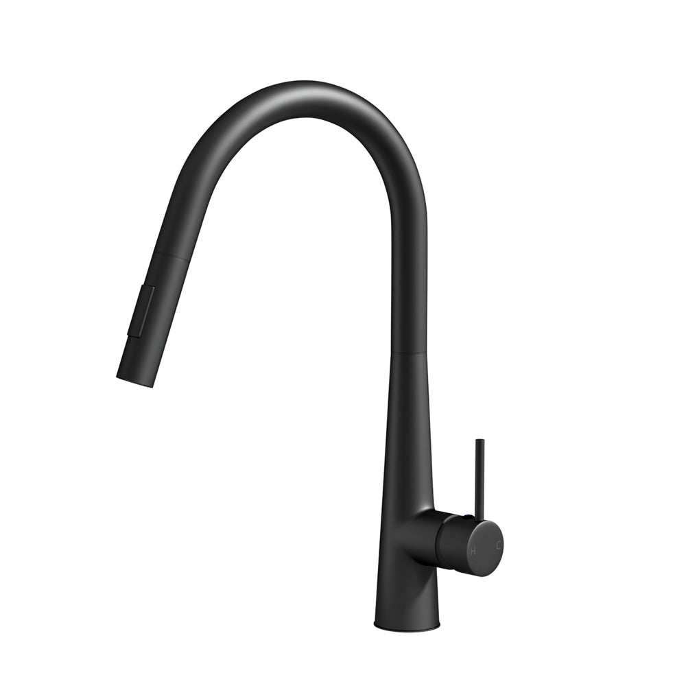 Cefito Kitchen Mixer Tap Pull Out Round 2 Mode Sink Basin Faucet Swivel WELS Black