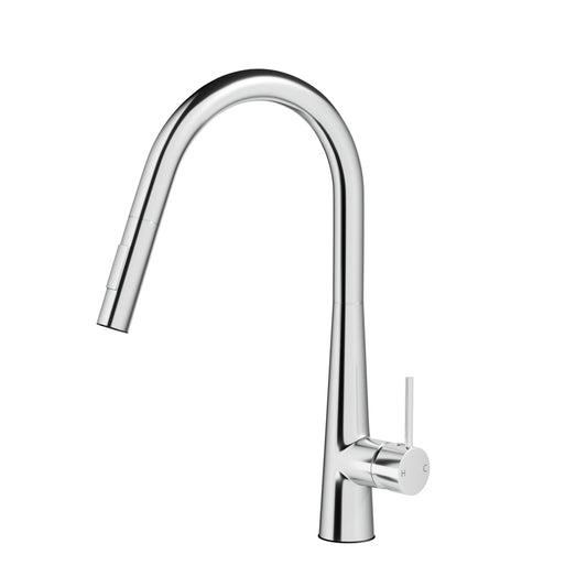 Cefito Kitchen Mixer Tap Pull Out Round 2 Mode Sink Basin Faucet Swivel WELS Chrome