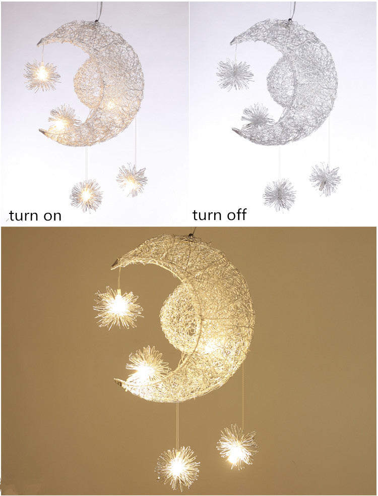 Moon Star Pendant Lamp Ceiling Light Children Kids Bedroom