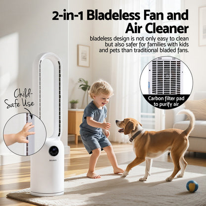 Devanti 2in1 Bladeless Fan Air Purification W/ Remote 88cm