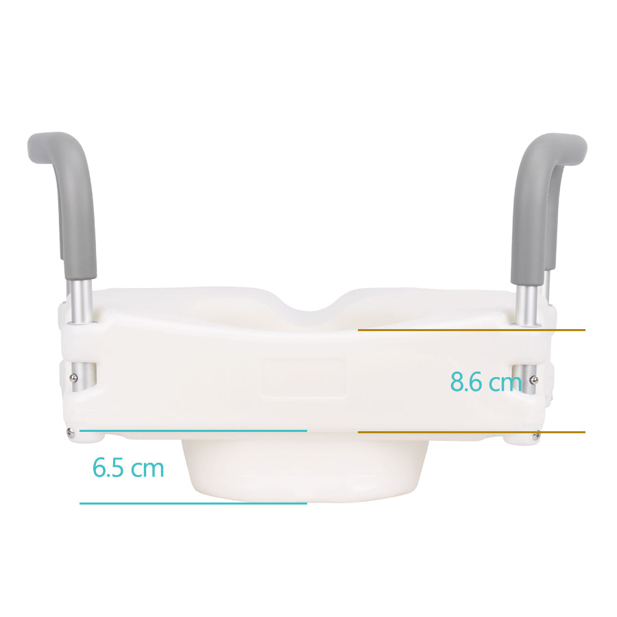 2 in 1 Raised Toilet Seat with Removable Padded Arms, Standard Seat
