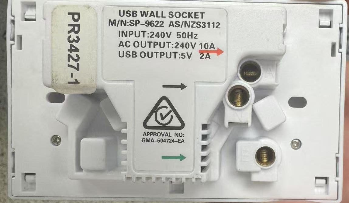 Dual USB 2.1A Power Point Home Wall Power Supply Socket