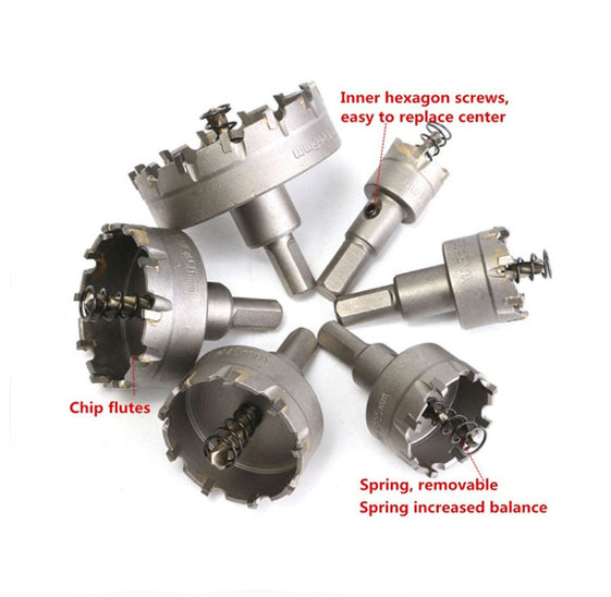 6Pcs Set HSS Hole Saw Cutter Carbide Drill Bits