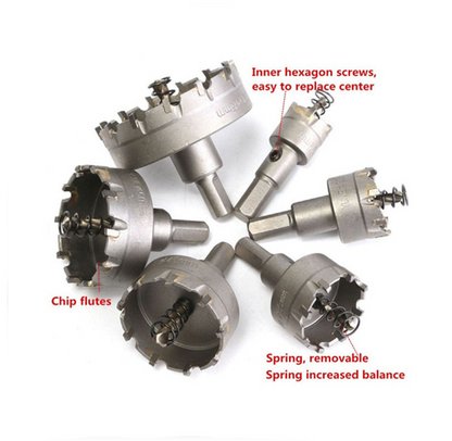 6Pcs Set HSS Hole Saw Cutter Carbide Drill Bits