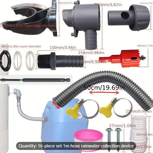16PCS Rainwater Harvesting System Kit