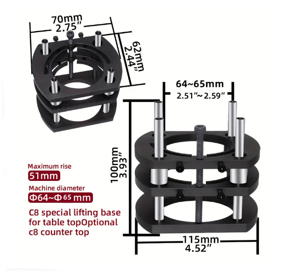 Router Lift Router Table Insert Plate Lift Base for 64-65mm Diameter Motors