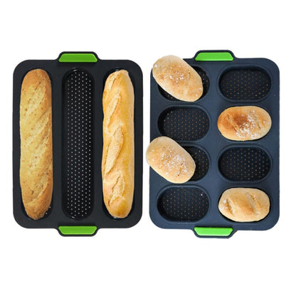 2pcs Silicone Cake Moulds Baking Pan Tray for French Bread Burger Mold
