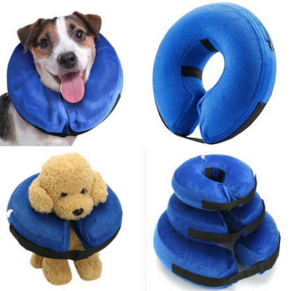 Pet Dog Inflatable Cone Collar Medical Wound Soft S