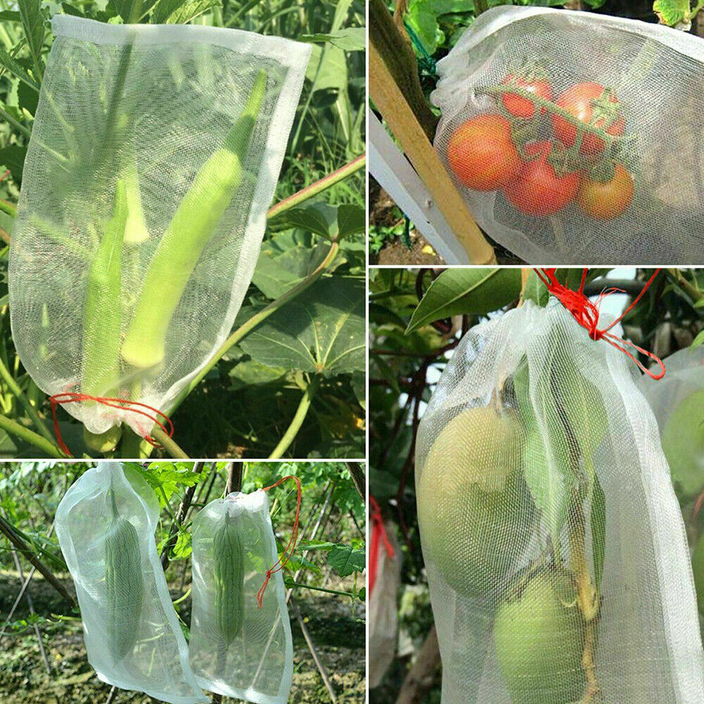 100pcs 45x30cm Agriculture Garden Fruit Vegetable Protection Exclusion Mesh Net Bags